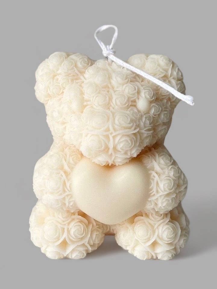 Osito de Peluche con Vela de Corazón | | 3.25 x 4 pulg para venta al por mayor de Lumistel