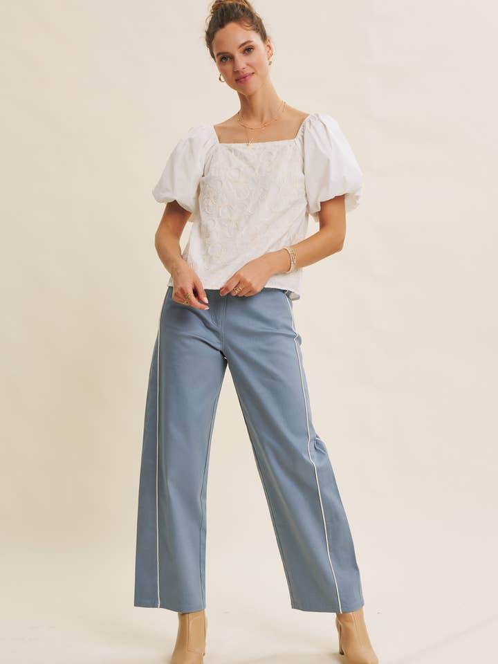 SPRING BRUNCHES TO FALL LAYERING EMBROIDERED COTTON TOP for wholesale by in february