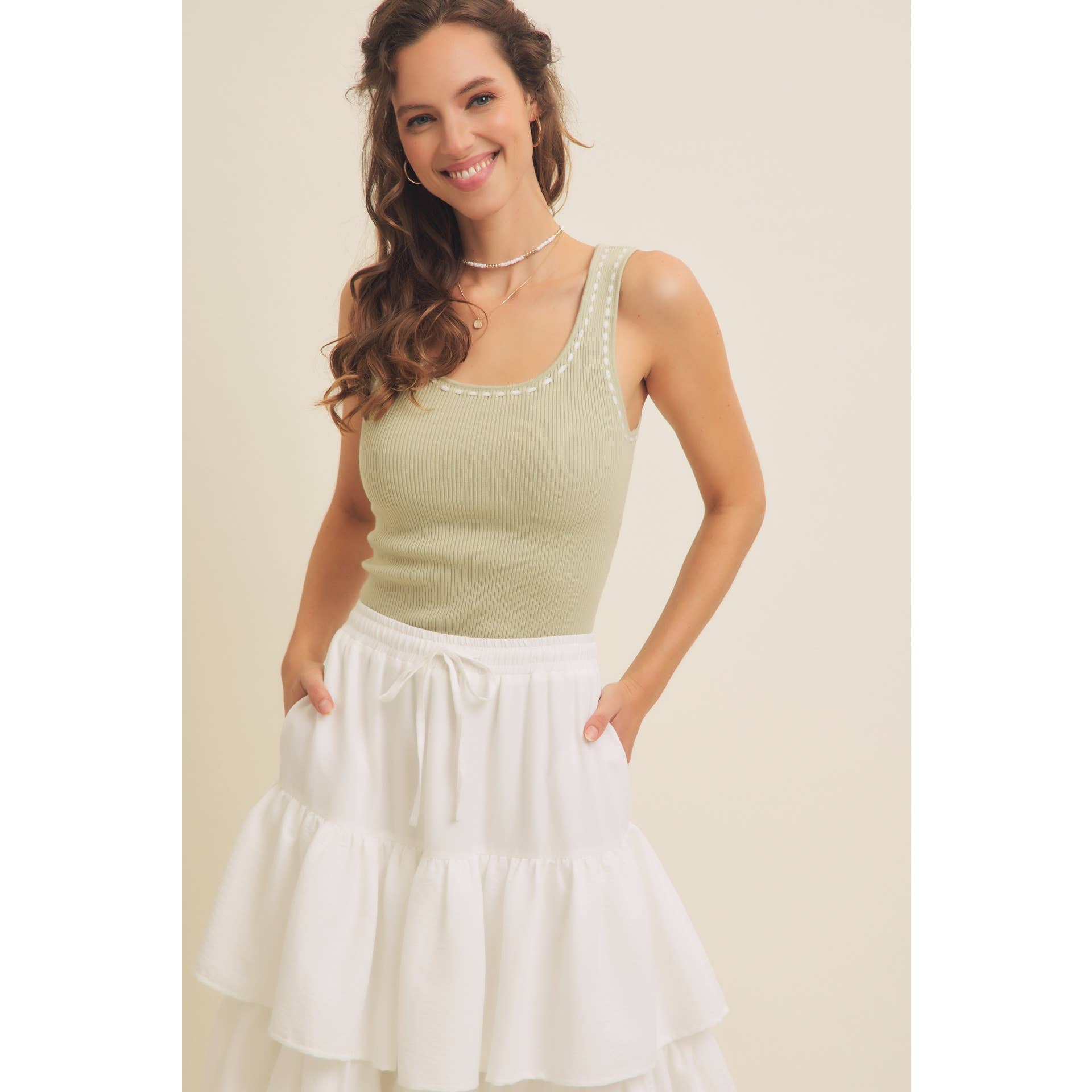 in february - Wholesale Skirt - Women's - AIRY YEAR-ROUND TIERED RUFFLE MAXI SKIRT WITH POCKETS3