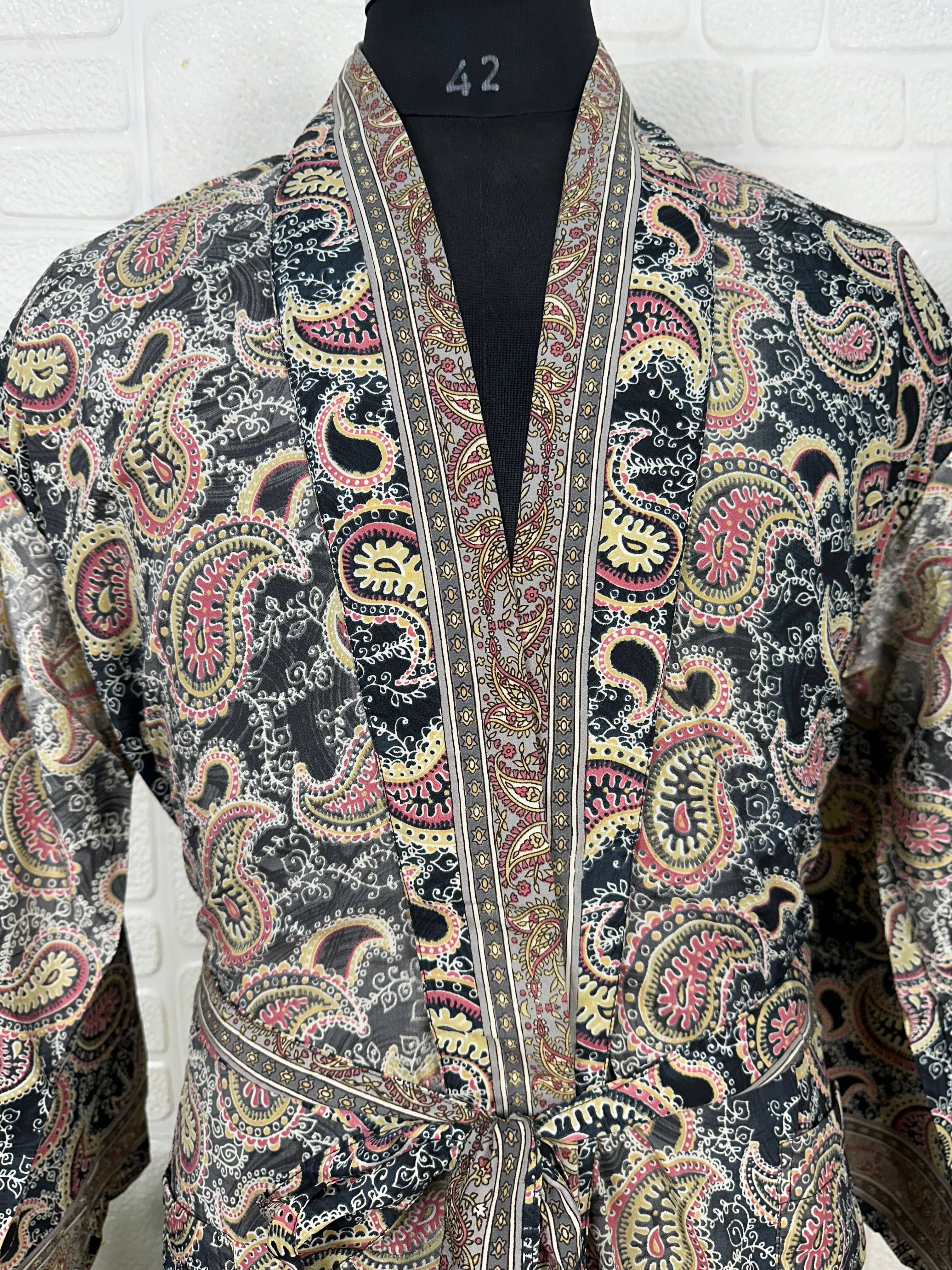 The Eastern Loom - Wholesale Robe - Men's - Men Silk Blend Kimono Robe, Dressing Gown for Man Bathrobe1