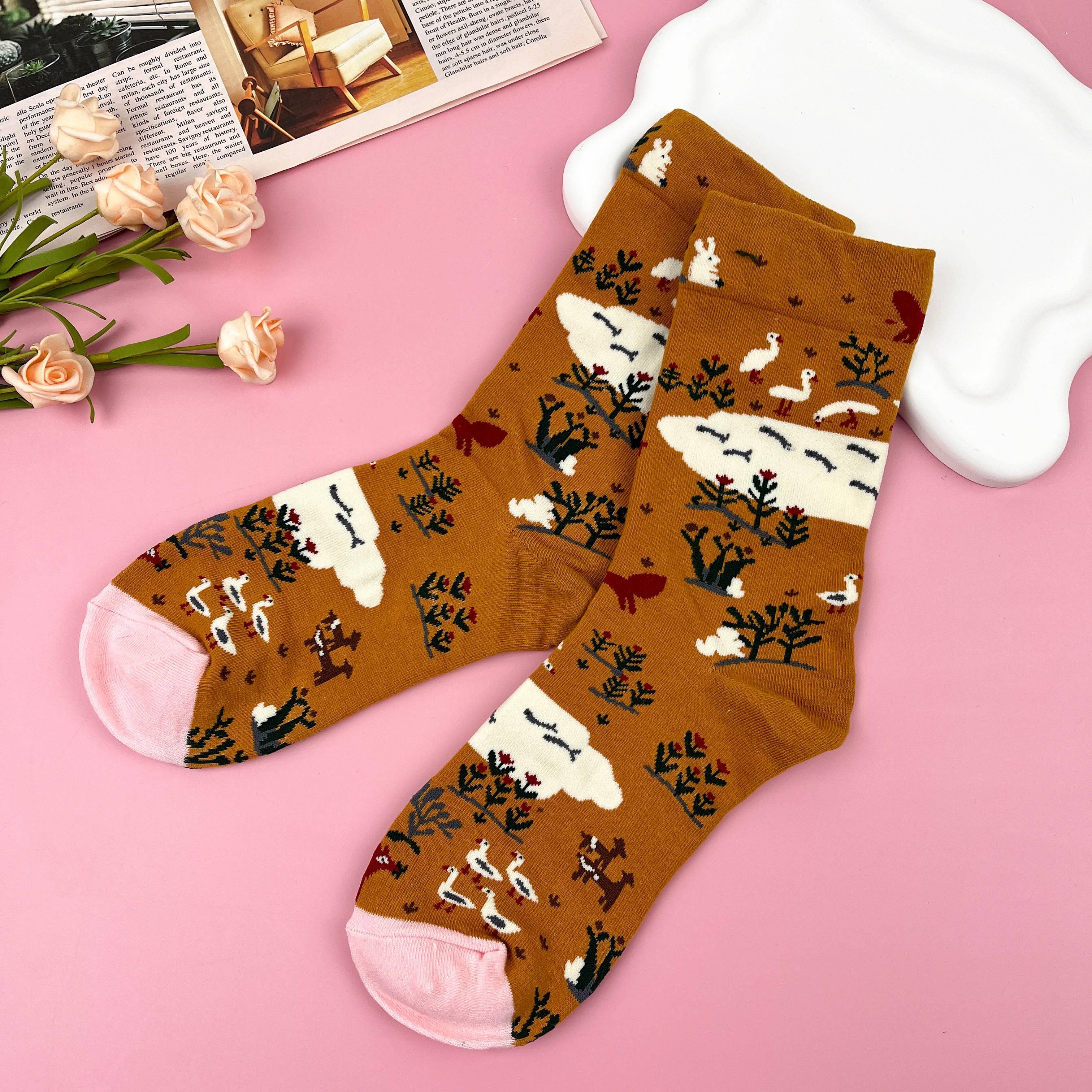 mildstyles - Wholesale Socks - Women's - Vintage Artistic Abstract Oil Painting Mid-Calf Socks0