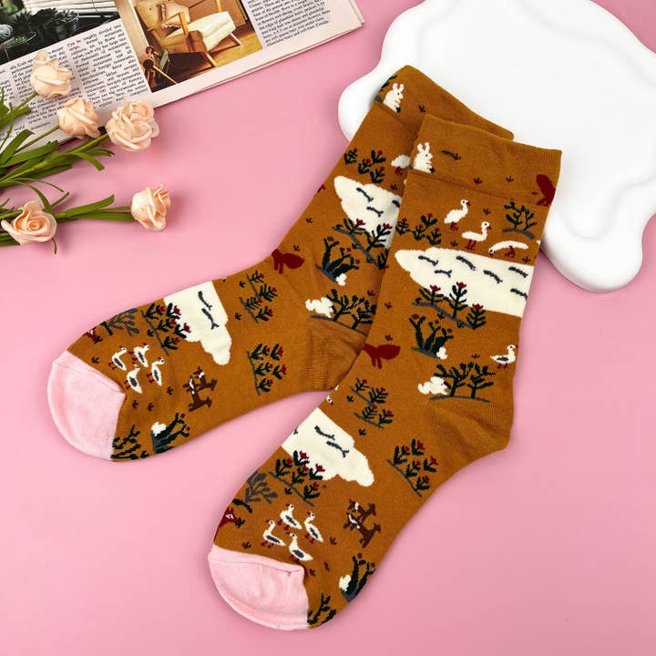 mildstyles - Wholesale Socks - Women's - Vintage Artistic Abstract Oil Painting Mid-Calf Socks