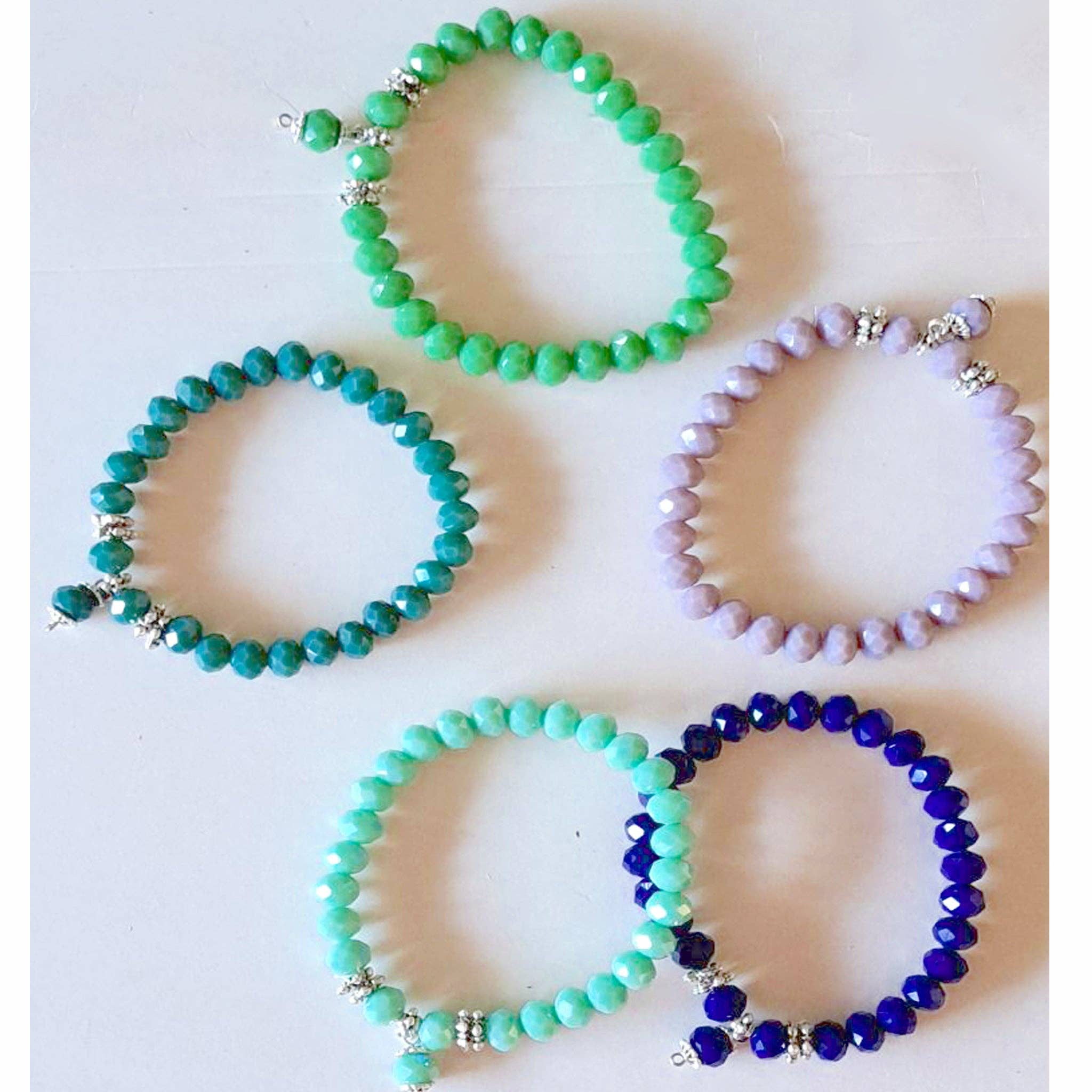 Lotusfeet - Wholesale Beaded Bracelet - S244-S248 Crystal Drops2