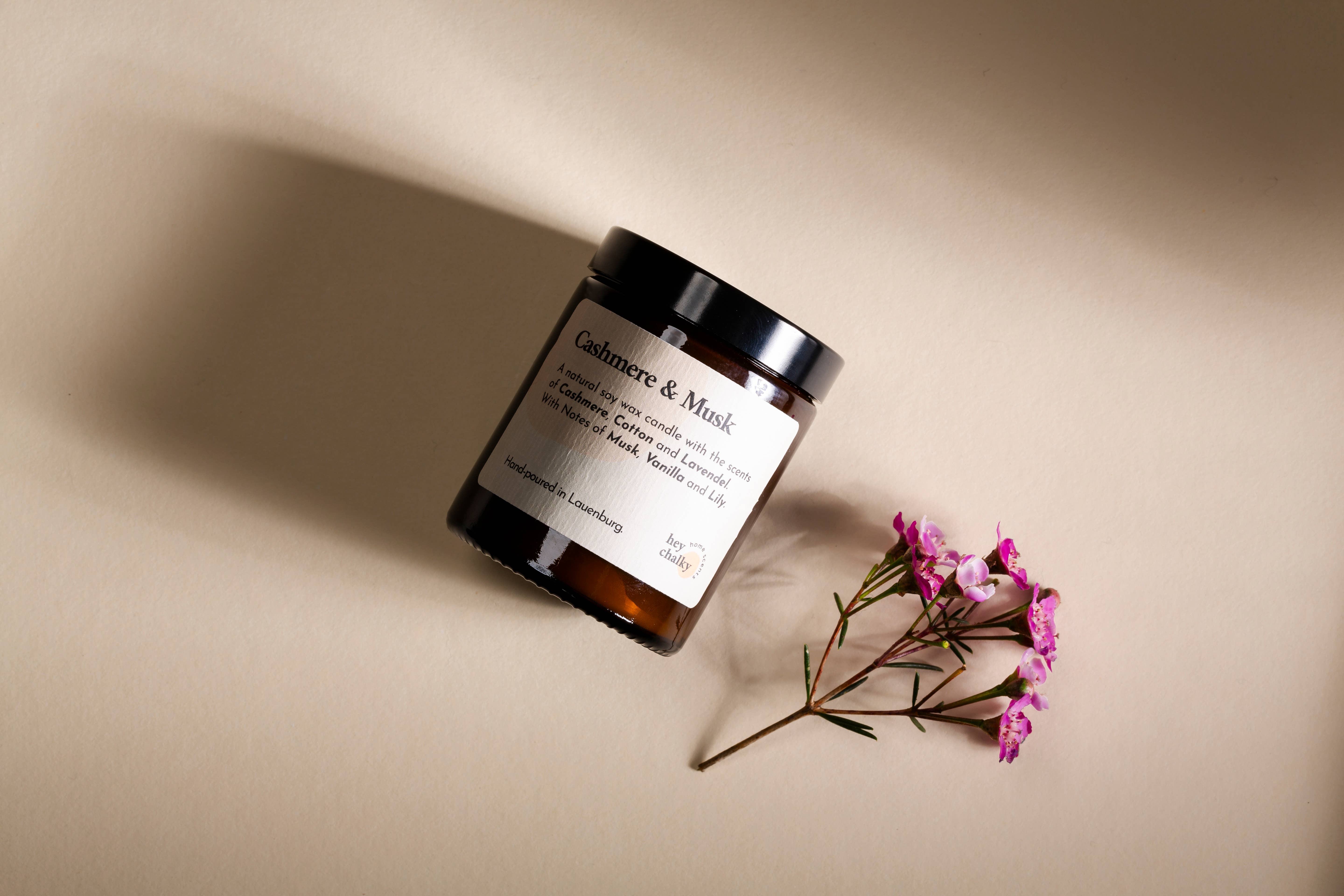 Hey Chalky GmbH - Wholesale Jar/Filled Candle - Cashmere & Musk 155g. Soy Candle | Made in Germany| Handmade2