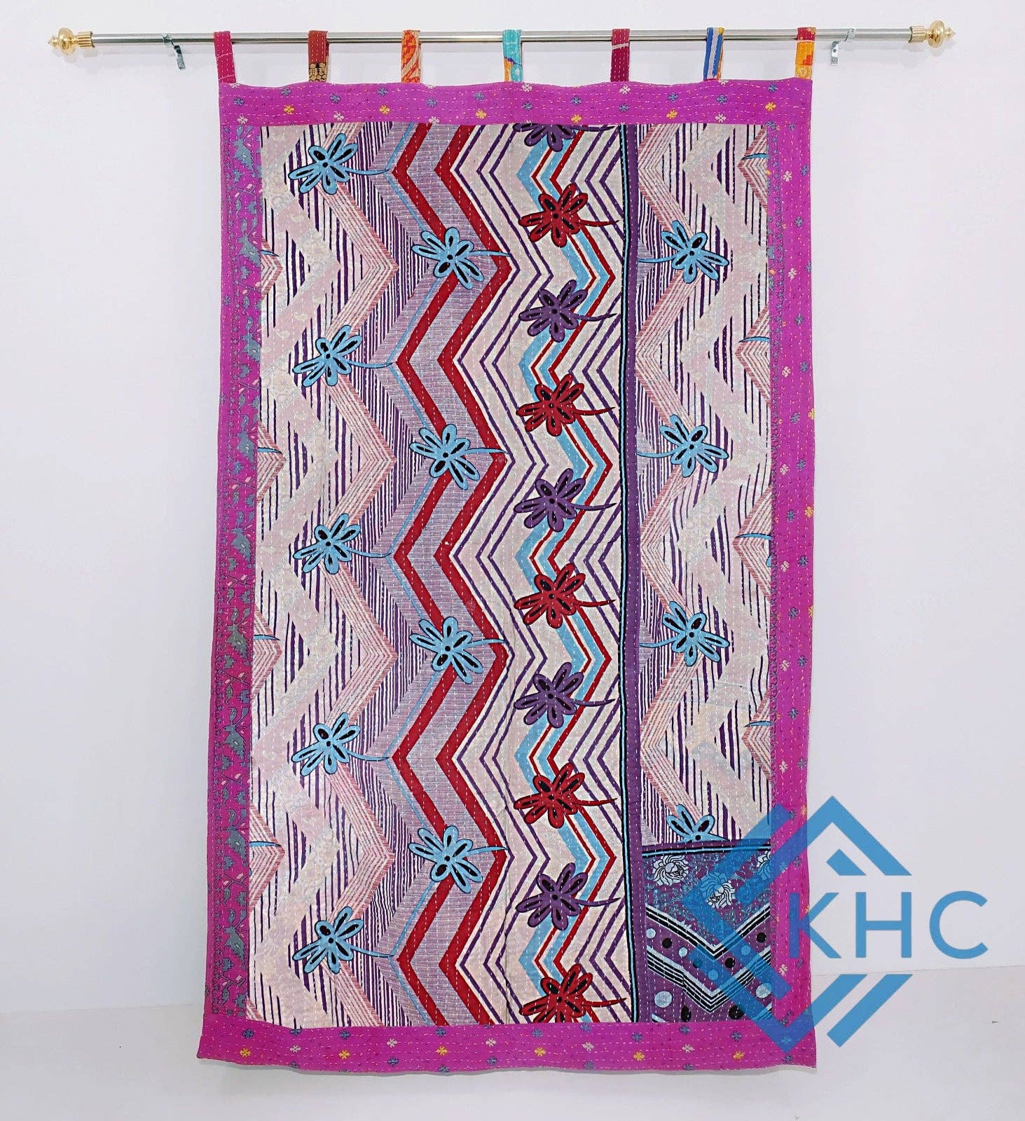 KHC – wholesale Curtain – Vintage Kantha Handmade 100% Cotton Fusion Curtains3