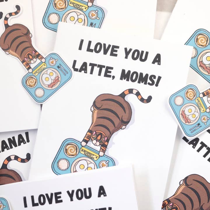 Cat Mother's or Father's Day Breakfast Greeting Card for wholesale by Rye & Co.