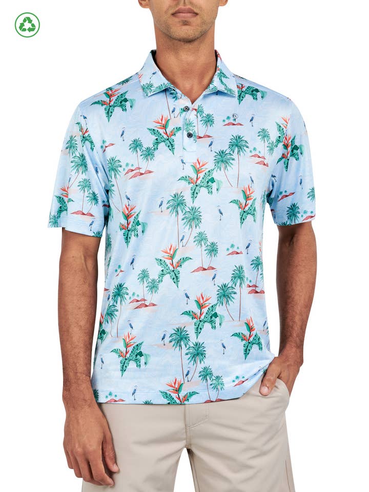 POLO CON PALME TROPICALI per la vendita all'ingrosso da parte di CON.STRUCT Green