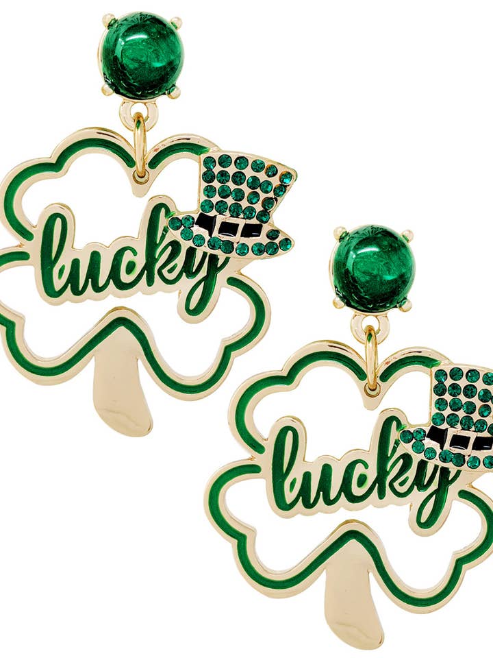 St. Patty's Lucky Earrings for wholesale by Accessorize Me