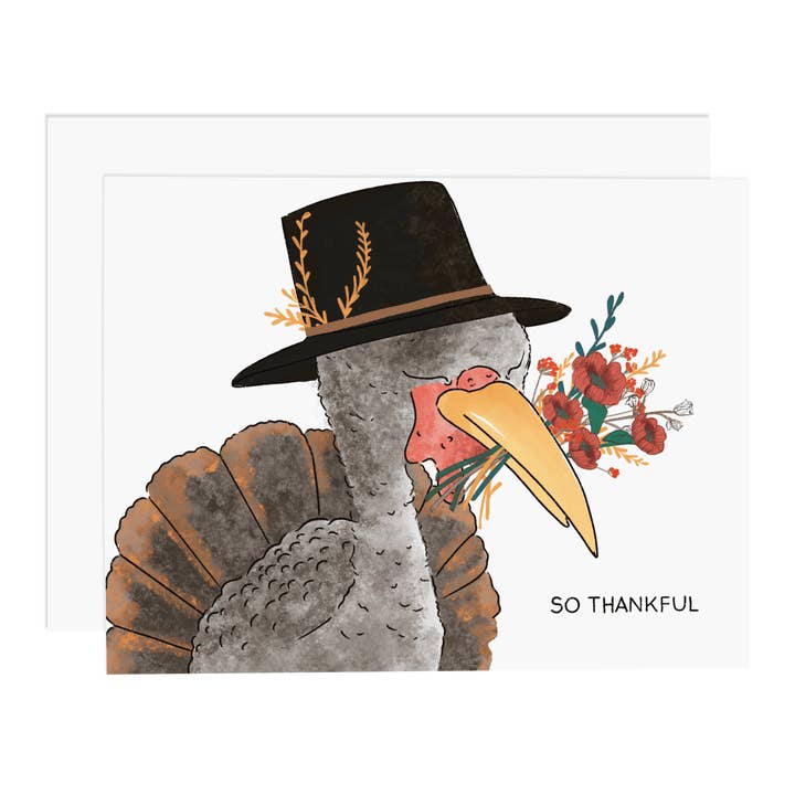 So Thankful Turkey Greeting Card for wholesale by Ramus & Co.