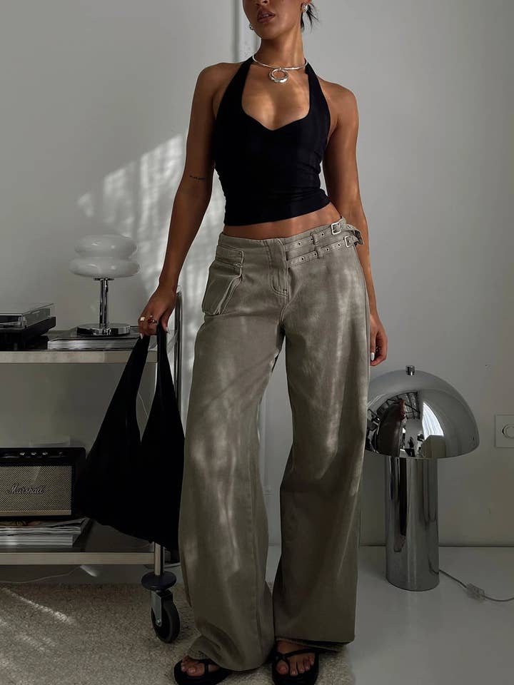 Marayn - Wholesale Pants – Women's - Chic 2025 Streetwear Adjustable Waist Cargo Pants23