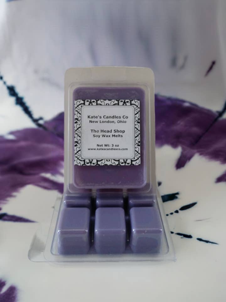 La cire de soja The Head Shop fond pour la vente par Kate's Candles co