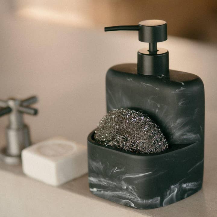 Andrea House - Wholesale Soap Dispenser - Black marble resin kitchen dispenser