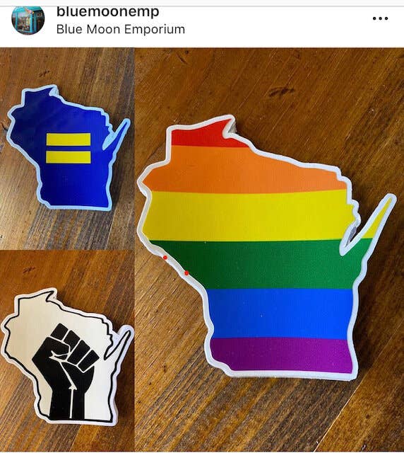 Flags Over Wisconsin - Wholesale Sticker - Fight the Power Wisconsin Vinyl Sticker3