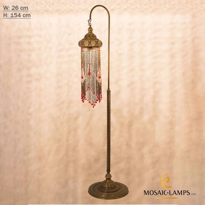 Authentic Ottoman Knitted Chain Moroccan Floor Lamp for wholesale by Mosaic Lamps