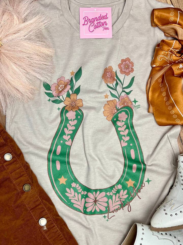 Lucky You Horseshoe Tee for wholesale by Branded Cotton