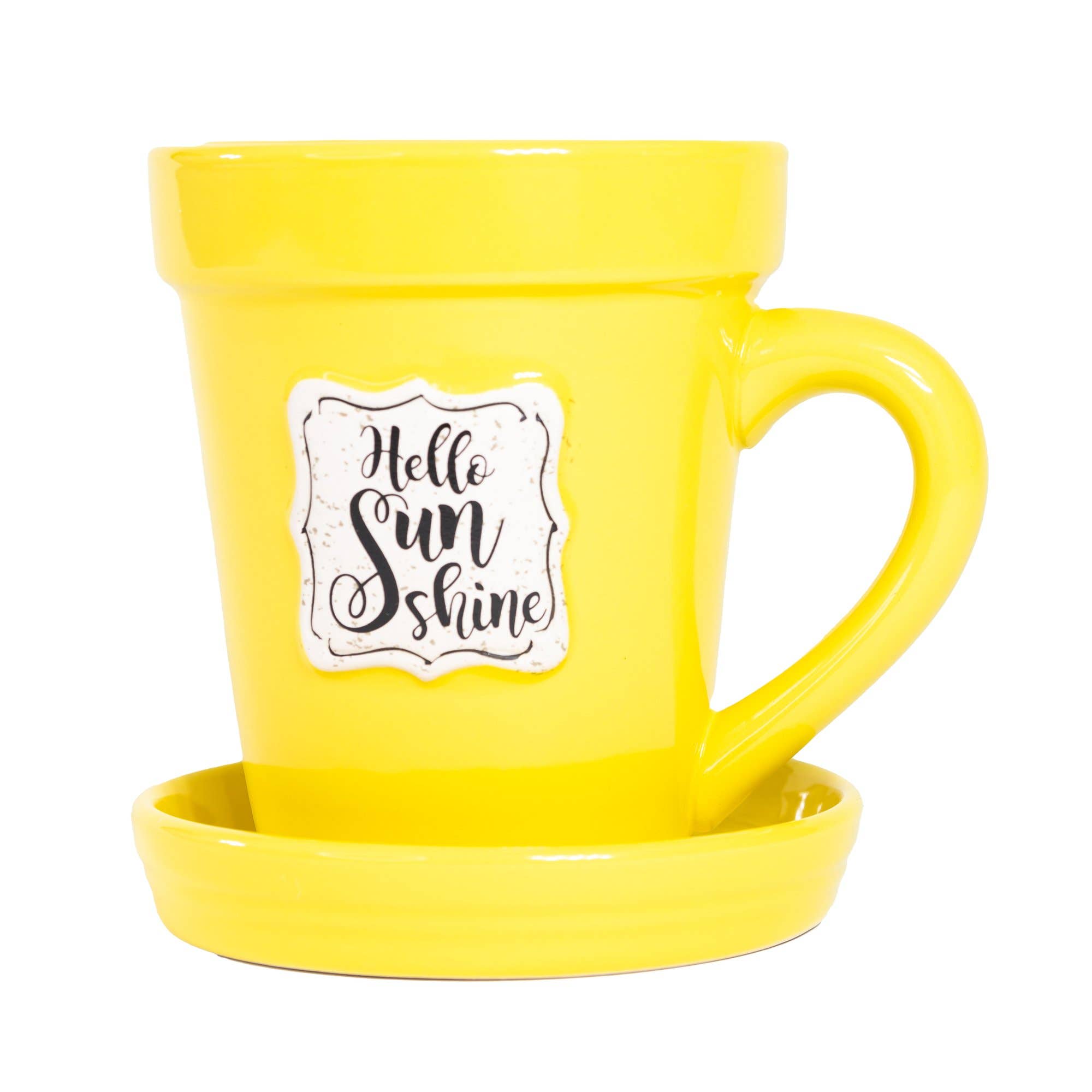 Divinity Boutique - Wholesale Coffee Mug - Yellow Flower Pot Mug w/Scripture - Hello Sunshine3
