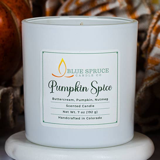 Pumpkin Spice Fall Scented Candle, Autumn Candle for wholesale by Blue Spruce Candle Company