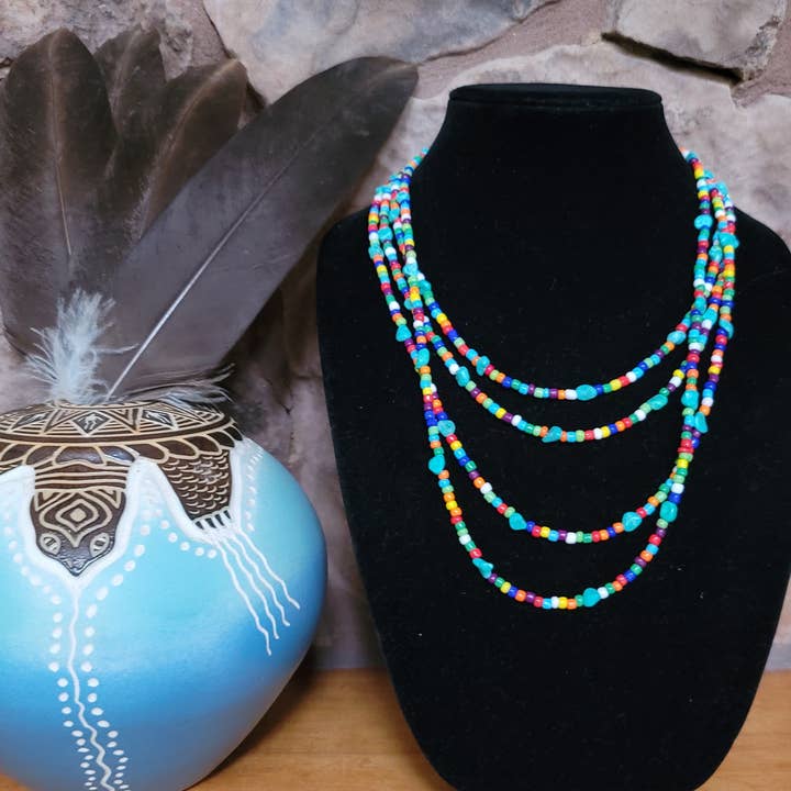 Horse Spirit Studio - Wholesale Beaded/Pearl Necklace - Set- 4 Native American made Turquoise, glass bead necklaces7