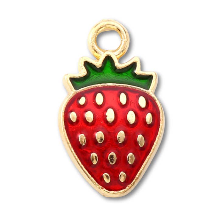 Strawberry Red Gold Charm for wholesale by Love, Paige Designs