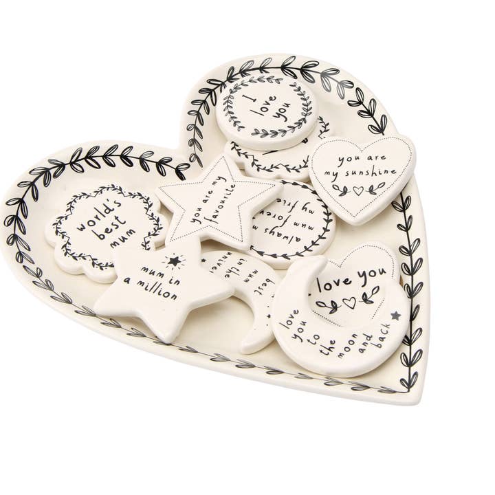 Invia con amore 10 gettoni in ceramica assortiti per la vendita all'ingrosso da parte di CGB Giftware