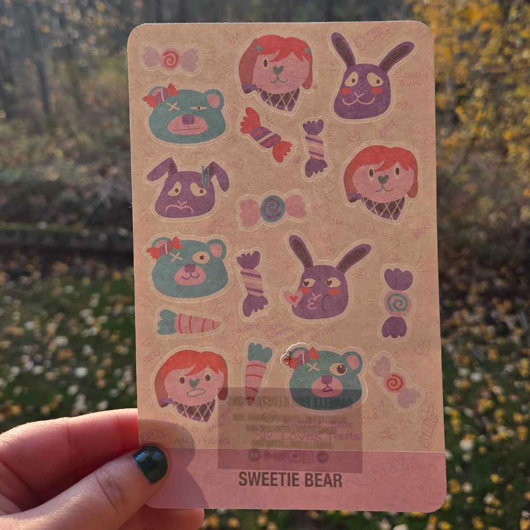 Danielle Fish Illustrations - Wholesale Sticker - The Original Sweetie Bear  Matte Sticker Sheet2