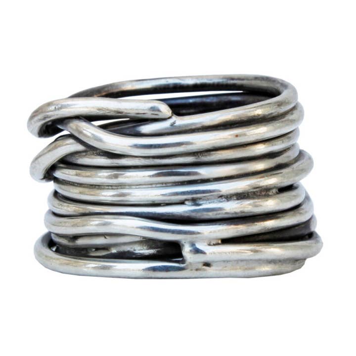 Verdrahteter silberner klobiger Ring für den Großhandel von Eni Jewellery