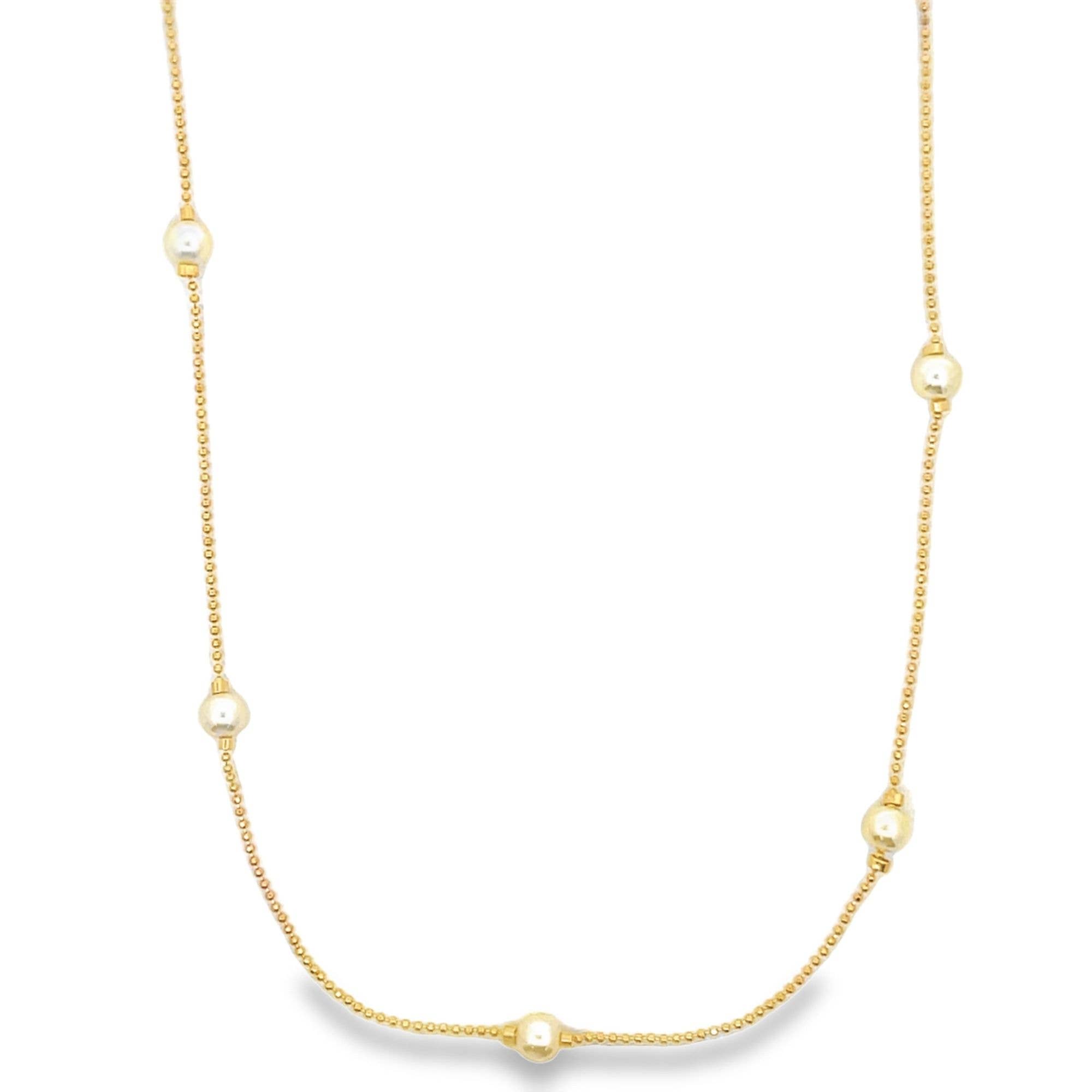 MIA Jewelry - Wholesale Beaded/Pearl Necklace - 5mm Gold Bead Ball Chain Necklace (F251)0