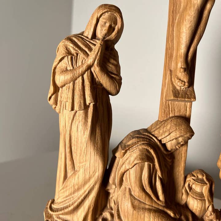 KozakWorkshop - Wholesale Wall cross - Wall Wooden Carved Golgotha on stand8
