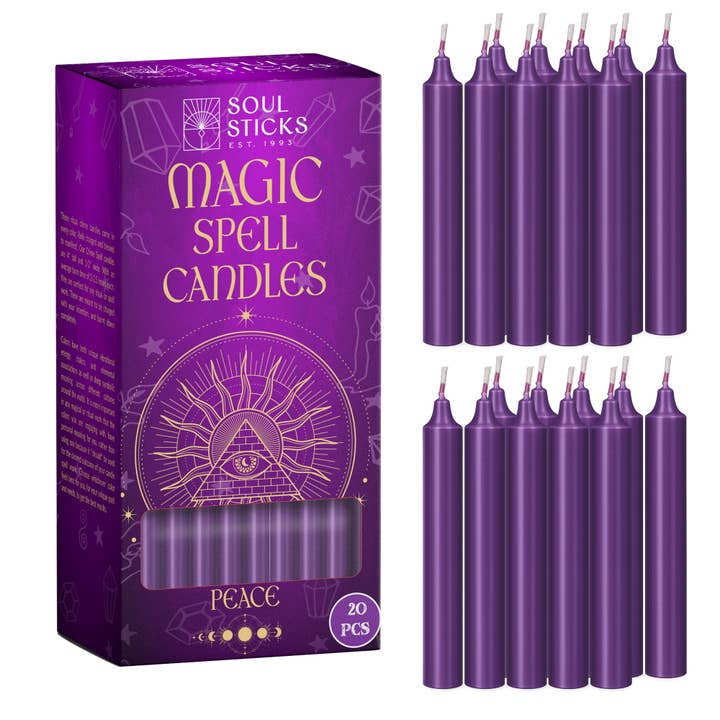 Soul Sticks - Bougies magiques pour sorts : Paix (20) pour la vente par Designs by Deekay Inc.