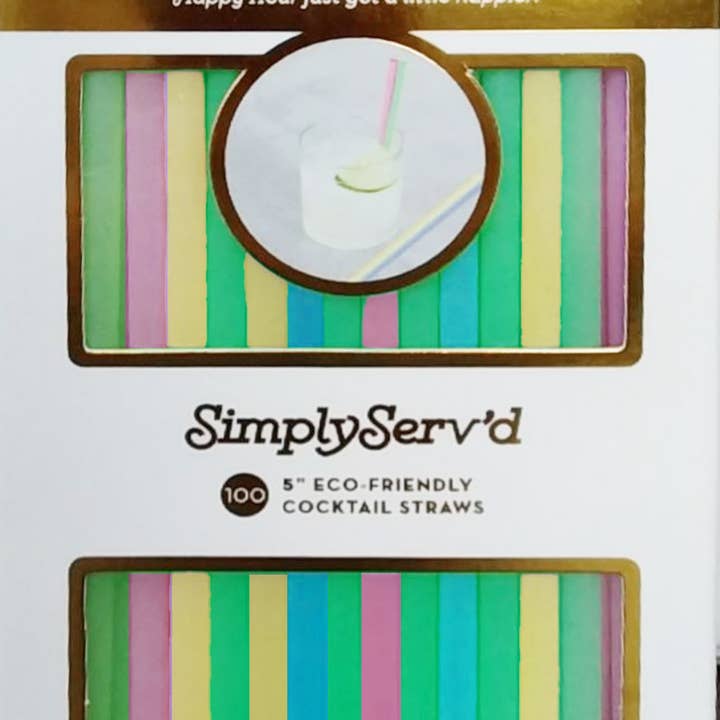 Sophistiplate - Wholesale Drinking straw - 5” Cocktail Straw Assorted Compostable PLA/100pk0