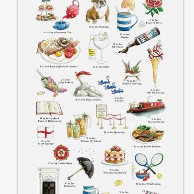 Torchon "L'alphabet très anglais" pour la vente par Simple Fine Food