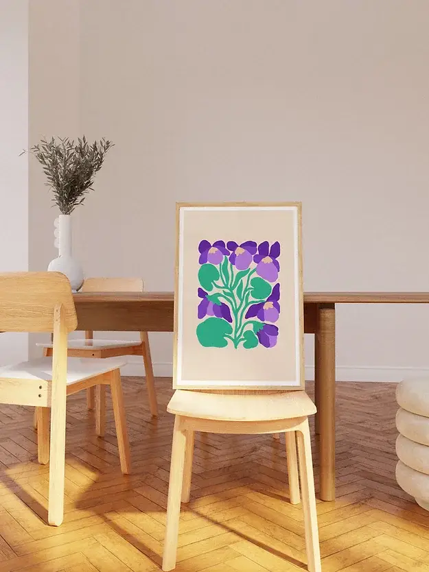 Liv Lee - Wholesale Art Print - Blue Violets Giclée Art Print on Premium Textured Cotton Rag1
