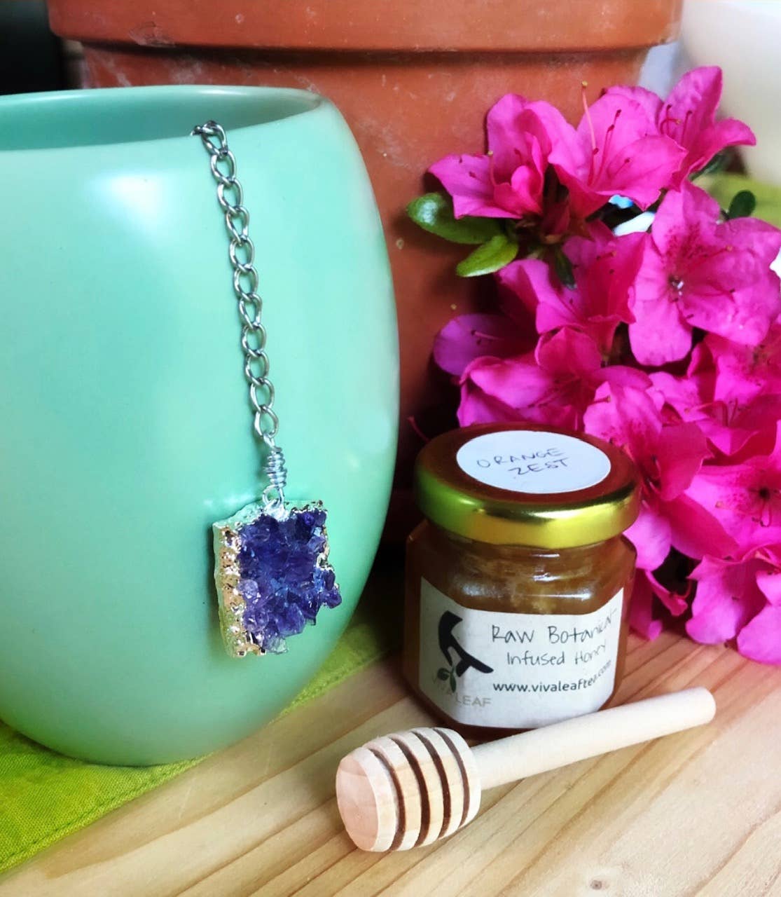 Kinley Jewelry - Wholesale Tea Strainer/Infuser - Tea Infuser Ball Amethyst Crystal Charm Kitchen Décor Gift5