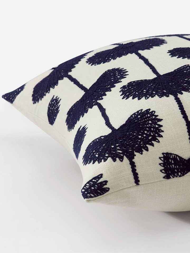 Palm Leaf Embroidered Throw Pillow for wholesale by Sunday Citizen
