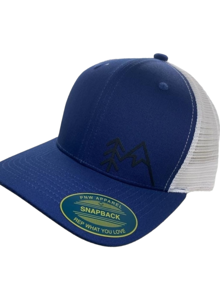 PNW Apparel - Wholesale Trucker Hat - Unisex - Mountains Trees Trucker Hat - Mesh Back Snapback Cap0