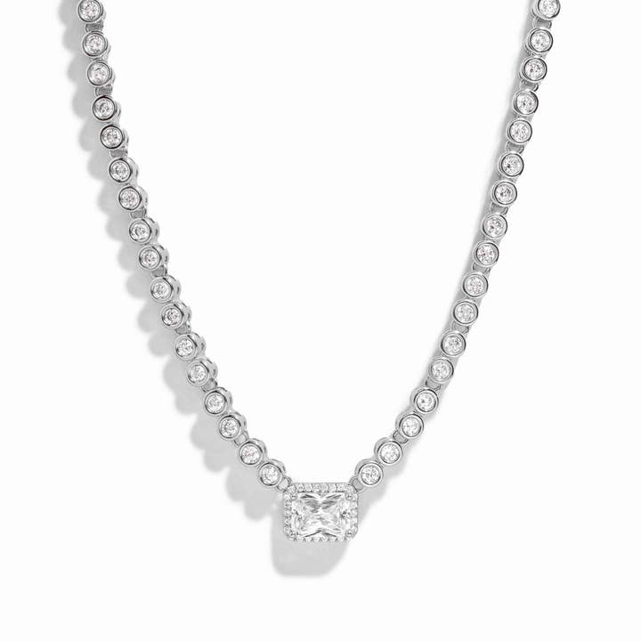 Sami Jewels - Wholesale Halskettinghanger - Sami Jewels handgemaakte tennisketting met diamant baguette en bezel-ontwerp2