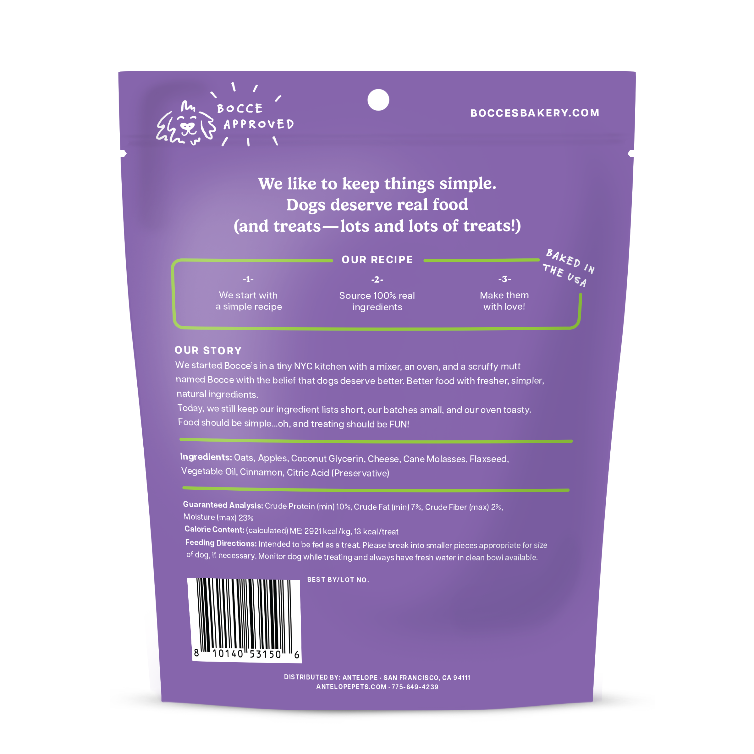 Bocce's Bakery - Wholesale Pet Treats - Dog - Spiced Cider, Soft & Chewy, 6oz1