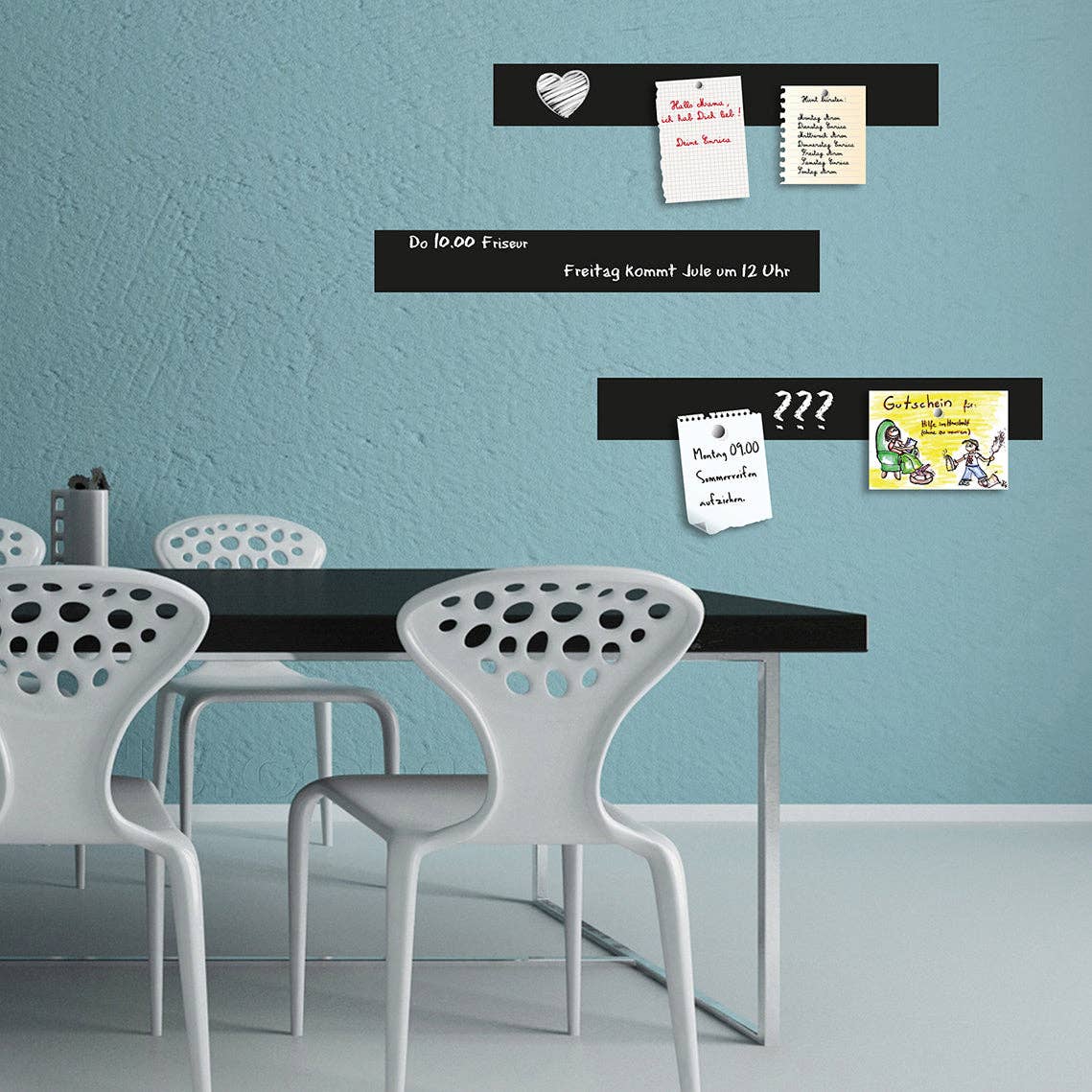 Queence - Wholesale Magnet Board - Magnetic blackboard film set of 3 black1