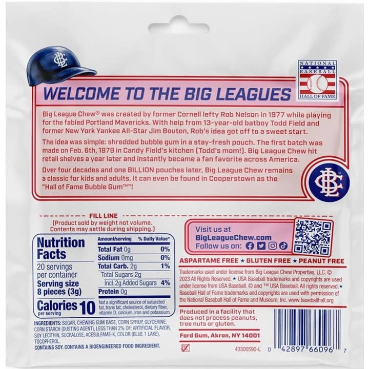 O'Shea's Candies Sweet Shop - Wholesale Chewing Gum - Nostalgic “Swinging Sour Apple 🍏 ” Big League Chew Est.19805