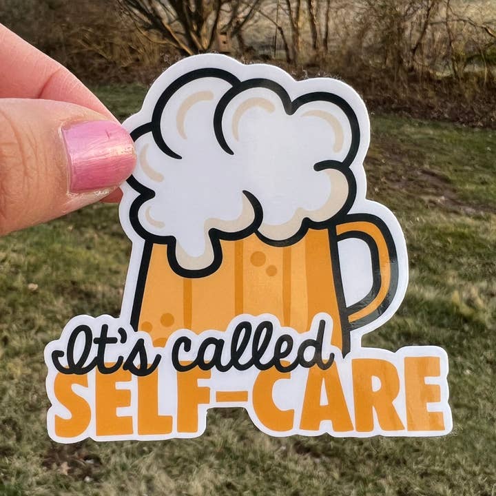 Pegatina Beer Self Care Mental para venta al por mayor de Fishbiscuit Designs