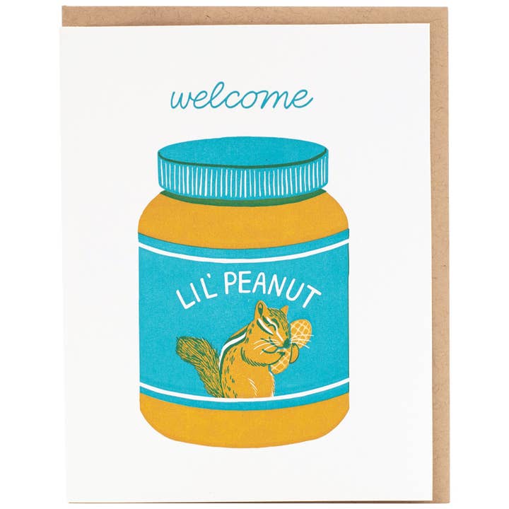 Smudge Ink - Wholesale Baby Card - Peanut Butter Jar Baby Card