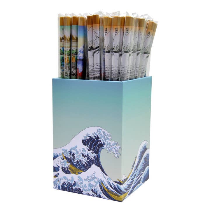 Ensemble de 50 paires de baguettes assorties avec boîte colorée (1/8) pour la vente par Urban Tokyo