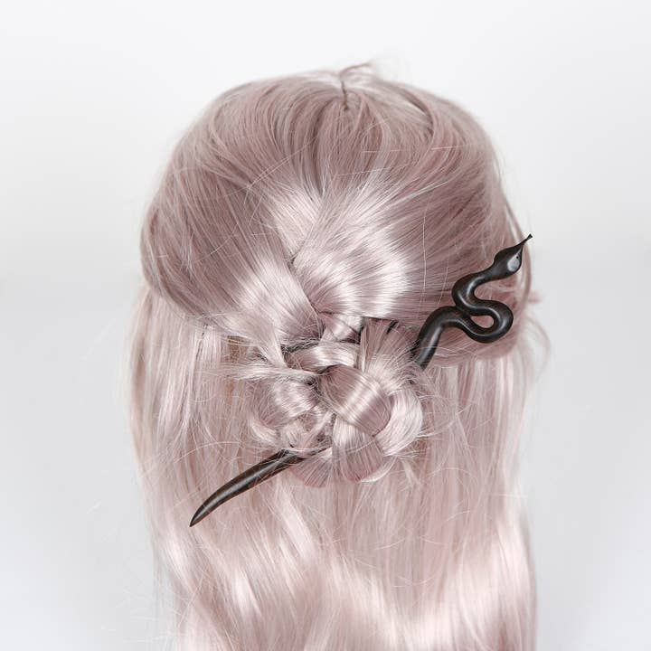 Real Sic - Vendita all'ingrosso Forcine per capelli - Bacchette in legno di sandalo, forcine per capelli, con serpente