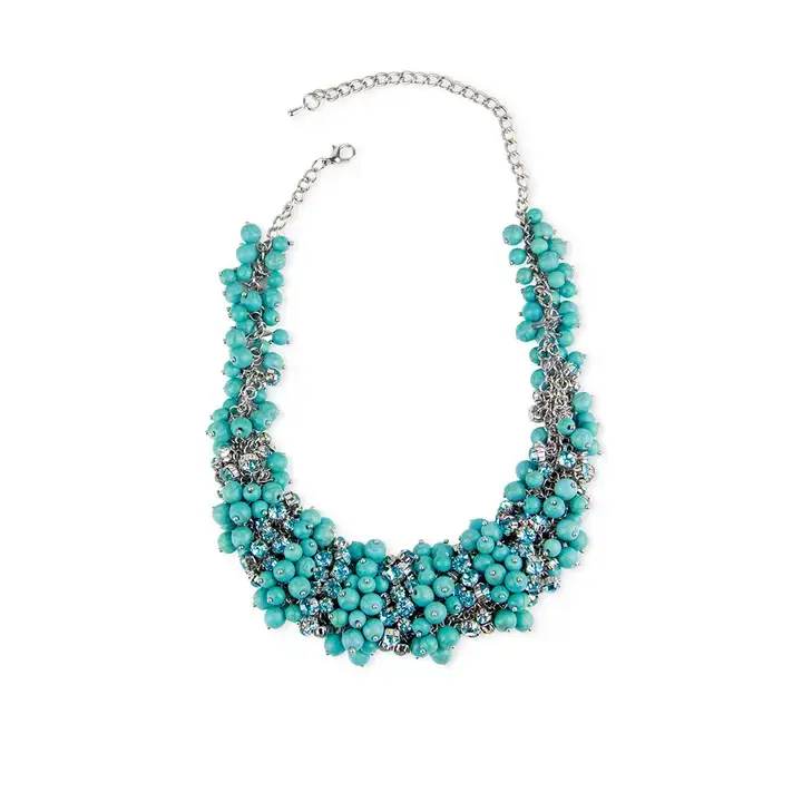 SAACHI - Wholesale Beaded/Pearl Necklace - Pearl and Crystal Statement Glass Stone Necklace3