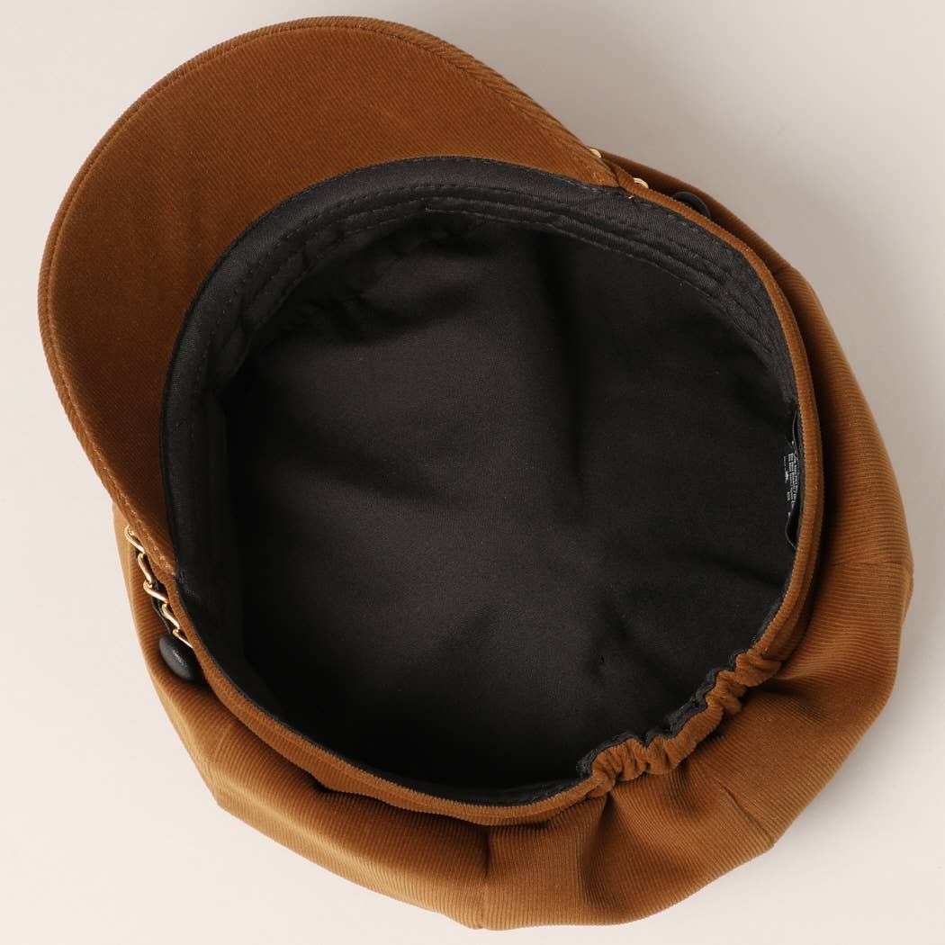 Fashion City - Wholesale Newsboy/Schoolboy Hat - Women's - Stylish Newsboy Cap Cabbie Hat with Leather Chain8