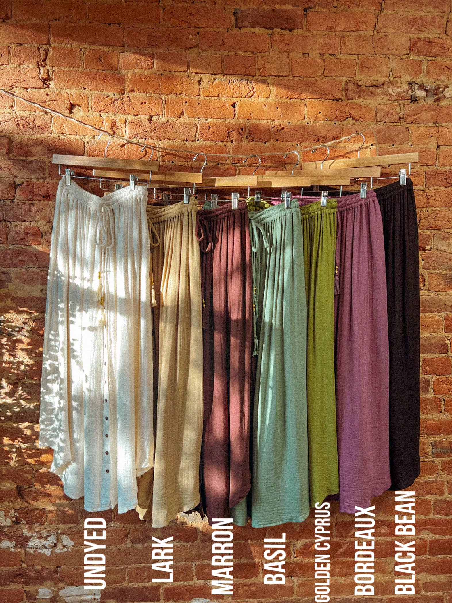 Gardenbelle Shop - Vente Jupe – femme - Jupe boutonnée en bambou et coton Beachy Boho, jupe longue bohème1