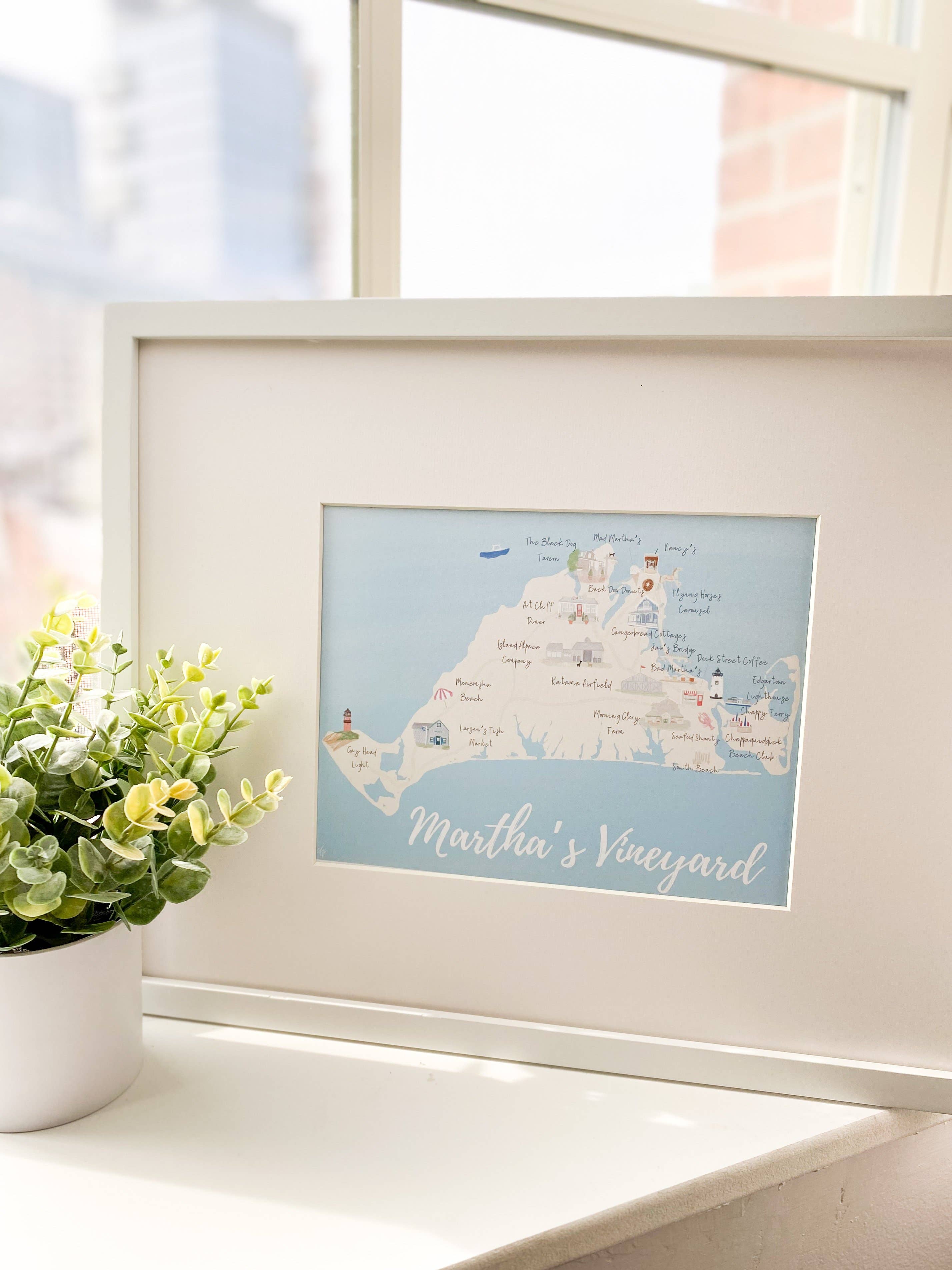 Palm Prints - Wholesale Art Print - Martha’s Vineyard Map Print1