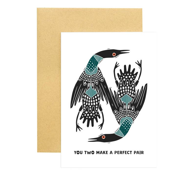 Two Loons Card for wholesale by Woosah Outfitters