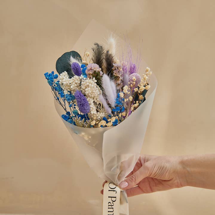 For Love Of Pampas - Wholesale Dried/Pressed Flowers - Small Dried Flower Bouquets - Blue