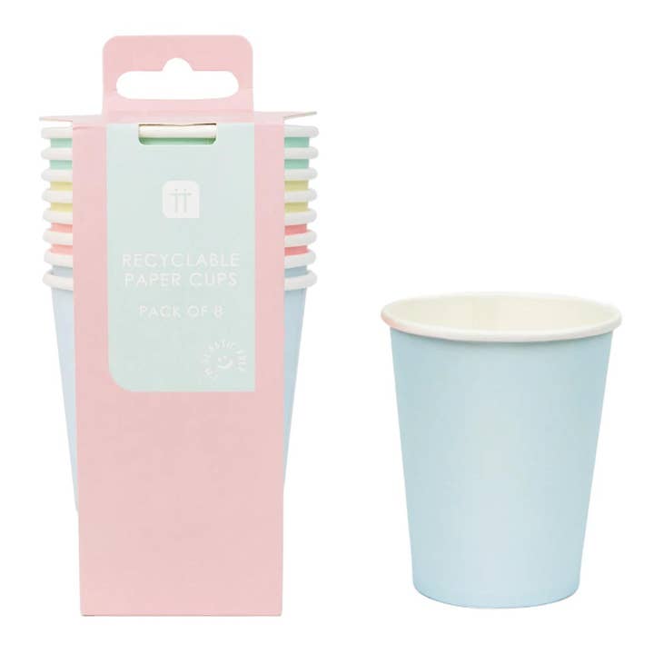 Pastel Paper Cups - 8 Pack for wholesale by Talking Tables USA